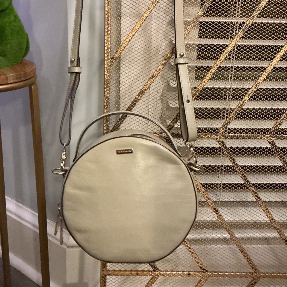 Brahmin Round Crossbody Bag in Light Beige